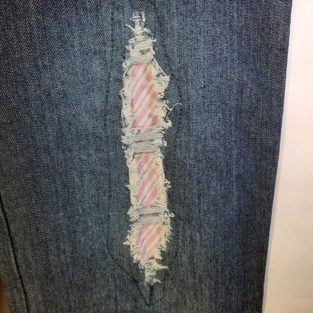 Y2K Rocawear Girl Jeans 4 Bootcut Belt Embroidery Rhinestone‎ Urban Distressed